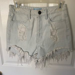 Hi rise denim shorts